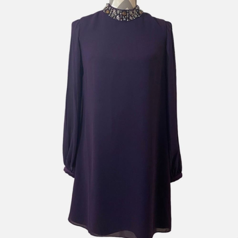 Vince Camuto Cold Shoulder Dress w/ Jeweled Neck